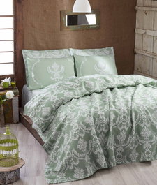 L'essentiel linge de maison Colcha de piqué individual Pure - Water Green